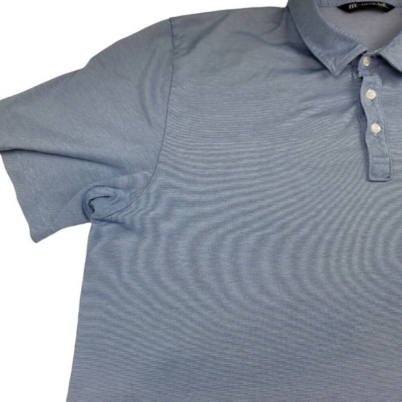 Travis Mathew Mens  2XL XXL Shirt Pima Cotton Micro Striped‎ Embroidered Polo - Picture 4 of 11